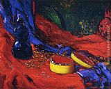 Joseph Kleitsch Yellow and Blue Cloissonne painting